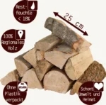 Palivové dřevo Smíšené palivové dřevo 500 kg Buk Dub Bříza Borovice Smrk Dřevo pro kamna a krb Krbová mísa Grilovací dřevo 25 cm