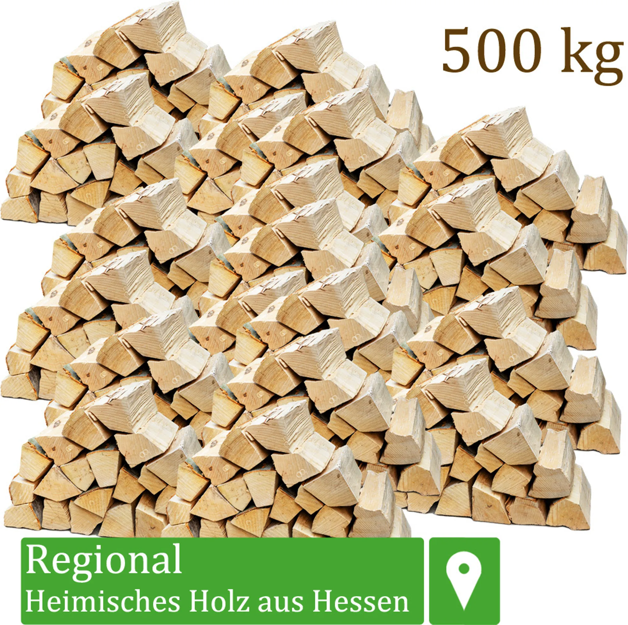 sd-2 Palivové dřevo Smíšené palivové dřevo 500 kg Buk Dub Bříza Borovice Smrk Dřevo pro kamna a krb Krbová mísa Grilovací dřevo 25 cm - Obrázek 1